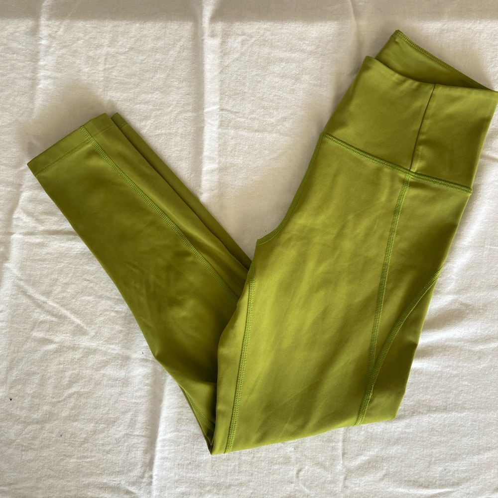 Girlfriend Collective Compressive High Rise Leggings Ivy Green Lime Chartreuse S - Picture 9 of 12
